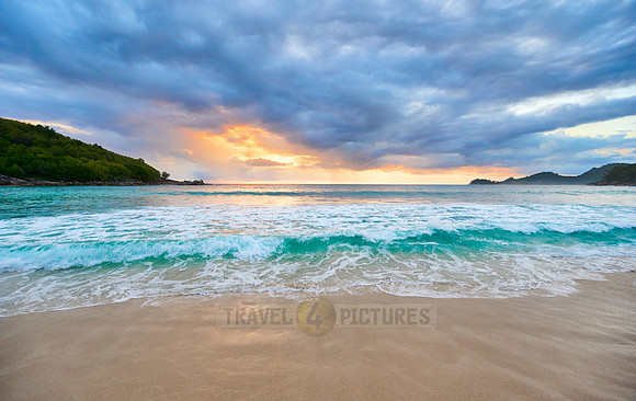 sunset at Anse Takamaka, Mahe