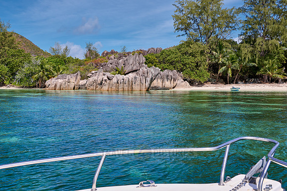 rock formation on beach of Curieuse island
