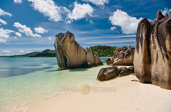 rock formation on beach of Curieuse island