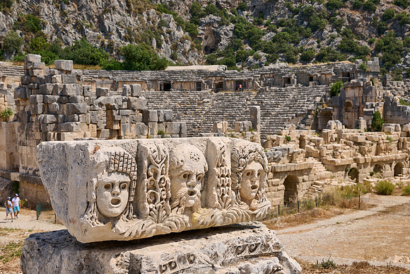 carved stone faces in Myra