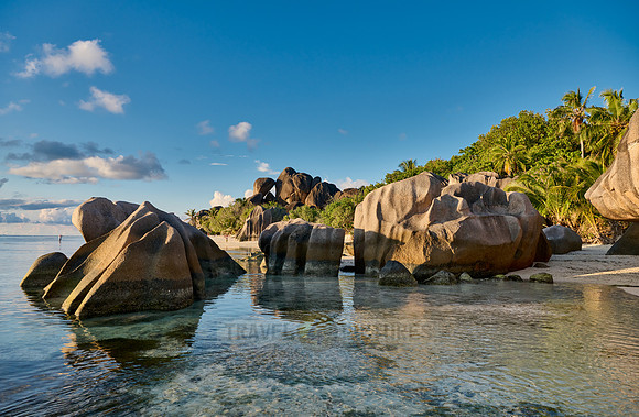 characteristic rock formation on the beach of Anse Source D'Argent, L'Union Estate, La Digue