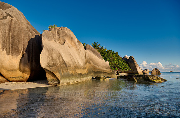 characteristic rock formation on the beach of Anse Source D'Argent, L'Union Estate, La Digue