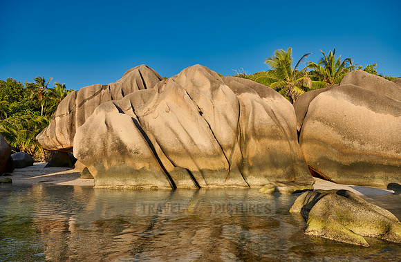 characteristic rock formation on the beach of Anse Source D'Argent, L'Union Estate, La Digue