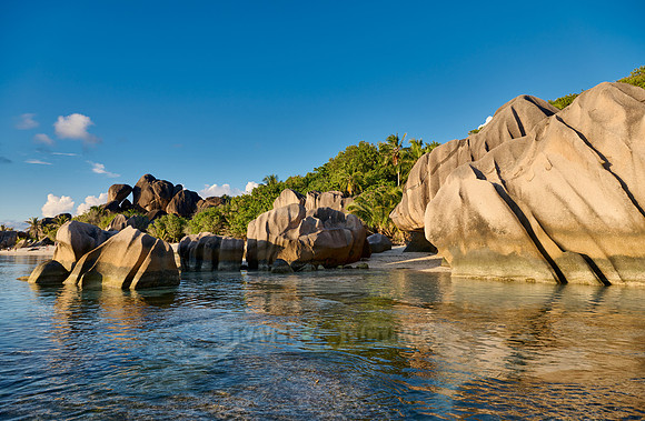 characteristic rock formation on the beach of Anse Source D'Argent, L'Union Estate, La Digue