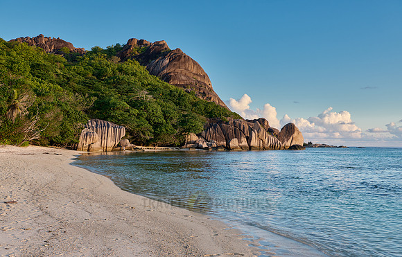 characteristic rock formation on the beach of Anse Source D'Argent, L'Union Estate, La Digue
