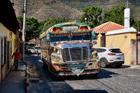 traditional colorful local bus in Antigua