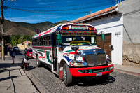 traditional colorful local bus in Antigua