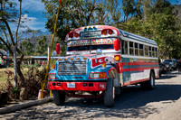 traditional colorful local bus in Antigua