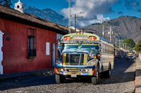 traditional colorful local bus in Antigua