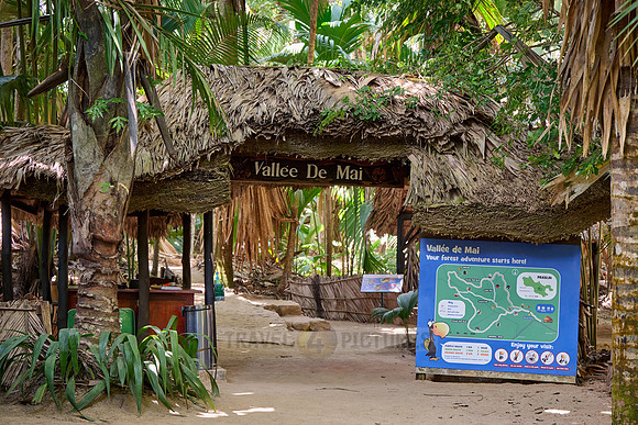 entrance gate into Vallee de Mai, Praslin