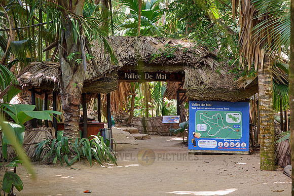 entrance gate into Vallee de Mai, Praslin