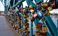 love locks at Tumski Bridge