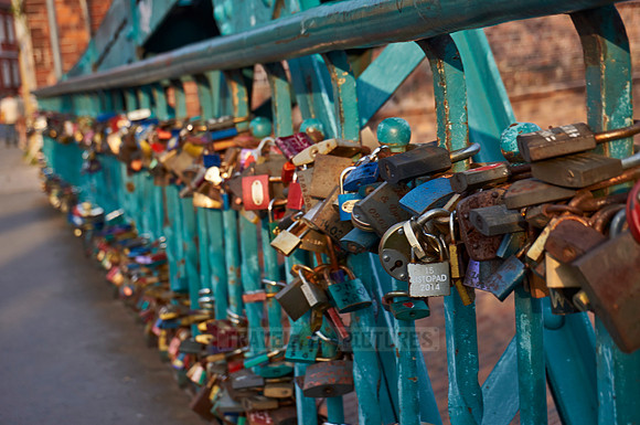 love locks at Tumski Bridge