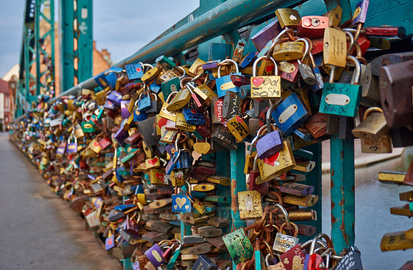 love locks at Tumski Bridge