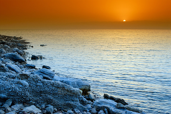 sun set at Dead Sea