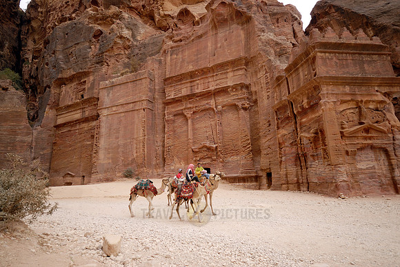 Tomb of 17 graves, Nabataean ancient town Petra, Jordan