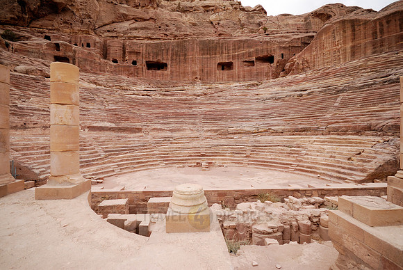 theatre of Nabataean ancient town Petra, Jordan