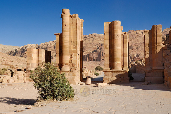Temenos Gate on the Collonaded Street, Nabataean ancient town Petra, Jordan