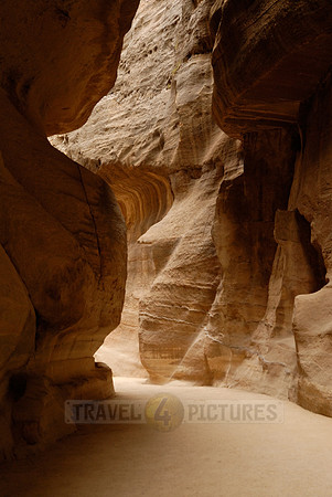 As-Siq or canyon in Nabataean ancient town Petra, Jordan