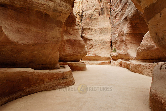 As-Siq or canyon in Nabataean ancient town Petra, Jordan