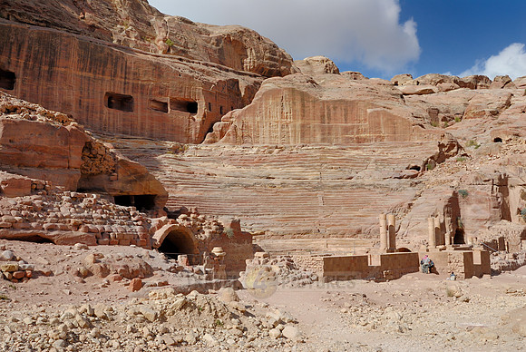theatre of Nabataean ancient town Petra, Jordan