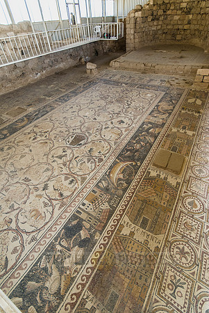 floor mosaic in ruins of Umm er-Rasas, Jordan