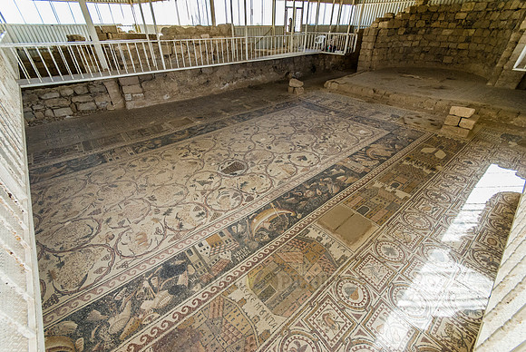 floor mosaic in ruins of Umm er-Rasas, Jordan