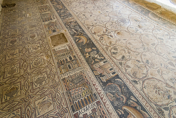 floor mosaic in ruins of Umm er-Rasas, Jordan