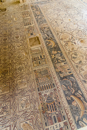 floor mosaic in ruins of Umm er-Rasas, Jordan