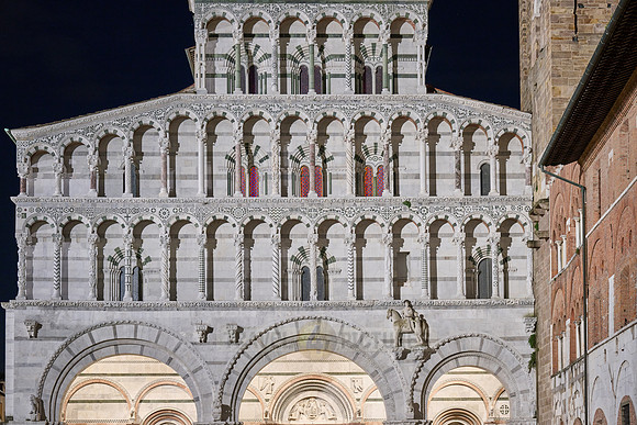 illuminated Cathedral San Martino of Lucca
