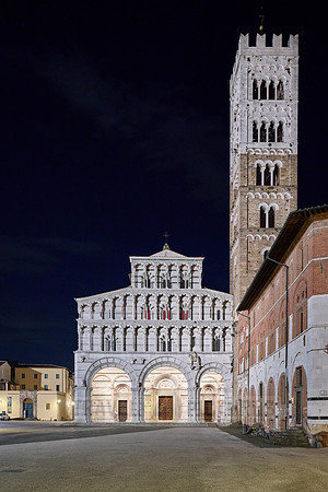 illuminated Cathedral San Martino of Lucca