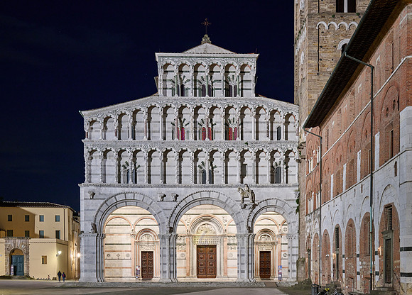 illuminated Cathedral San Martino of Lucca