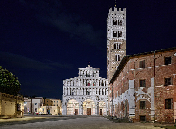 illuminated Cathedral San Martino of Lucca