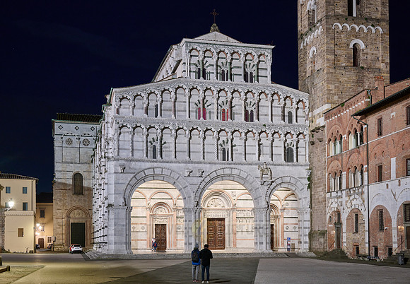 illuminated Cathedral San Martino of Lucca