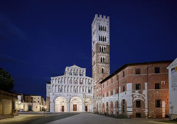 illuminated Cathedral San Martino of Lucca