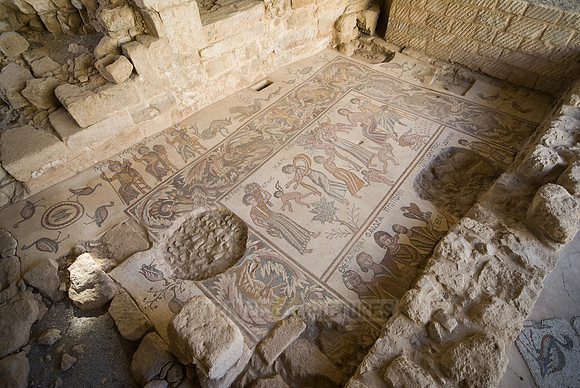 Byzantine mosaic in the Church of the Virgin Mary, MADABA, Jordan