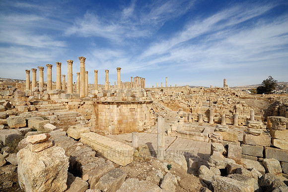 Fountain Court in ruins of  Jerash