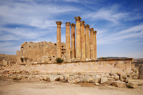 Artemis temple in Jerash, Jordan