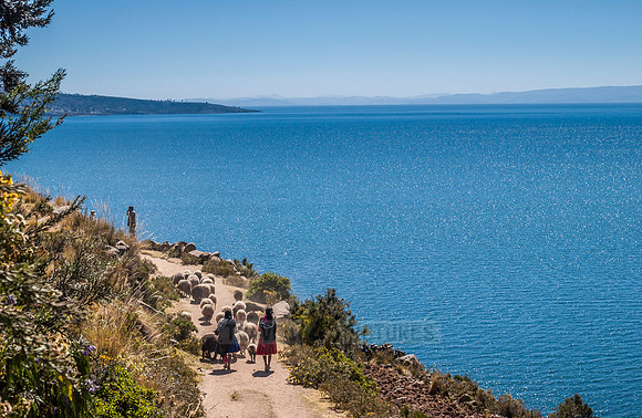 Isla Taquile on Lake Titicaca, Peru.