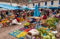 local traditional market in village Pisac