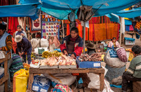 local traditional market in village Pisac