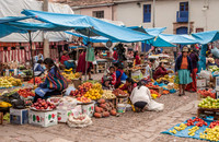 local traditional market in village Pisac