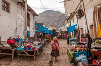 local traditional market in village Pisac