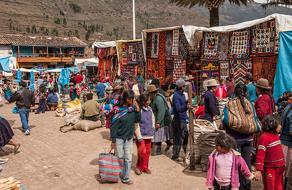 local traditional market in village Pisac
