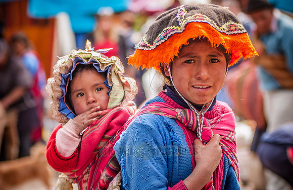 local indigenous women with child and typical cloth
