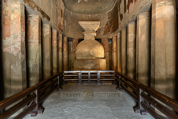 Ajanta caves, interior shot of Cave No. 9