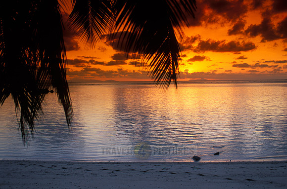 sunset at dream beach Anse Source á Jean, La Digue Island