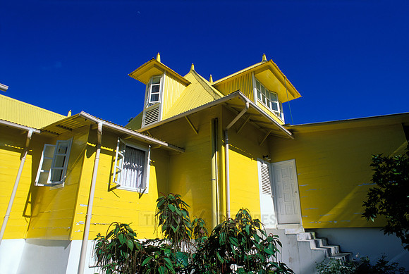 yellow cottage on La Digue Island