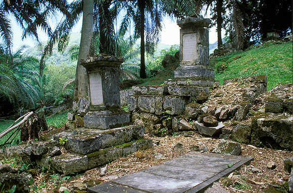 old colonial graveyard near capital Victoria, Mahe Island