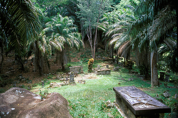 old colonial graveyard near capital Victoria, Mahe Island